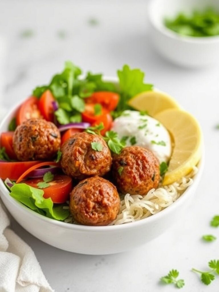 GREEK MEATBALL BOWL – Healthy & Nutritious