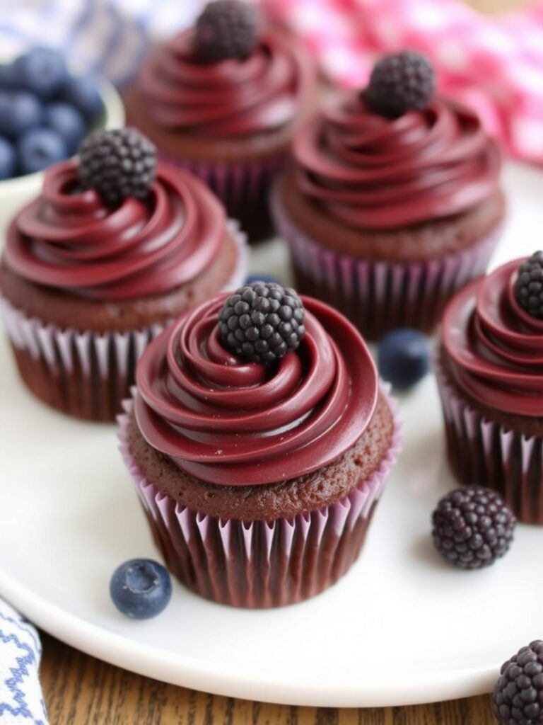 BLUEBERRY CHOCOLATE CUPCAKES – Simple & Delicious