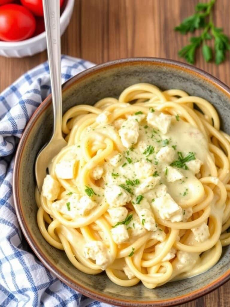 Easy Cottage Cheese Alfredo Pasta