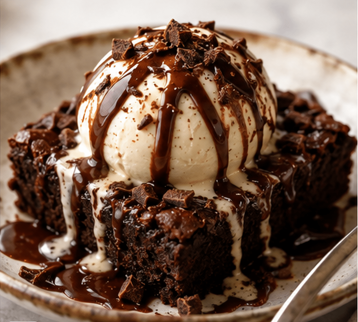 05 warm chocolate brownie sundae