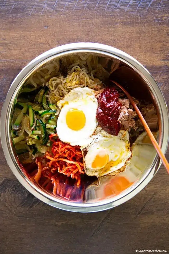 Bibimbap - Korean Mixed Rice with Meat and Assorted Vegetables 11 bibimbap korean mixed rice with meat and assorted vegetables 11