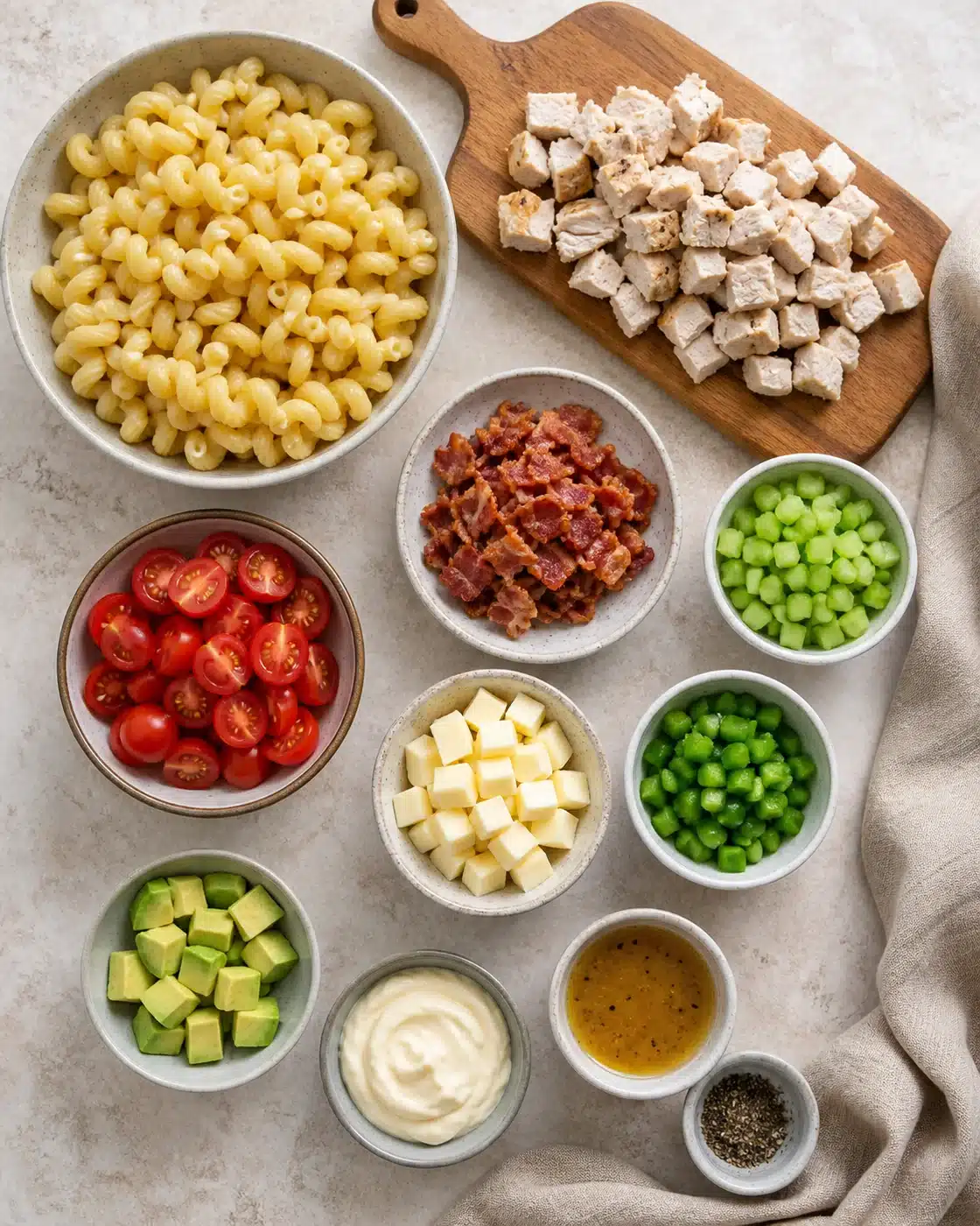The Ultimate Chicken Club Pasta Salad 6 ingredients chicken club pasta salad