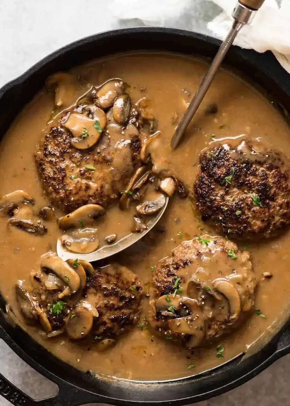salisbury steak with mushroom gravy 1