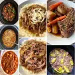 Collage of top slow cooker pot roast recipes